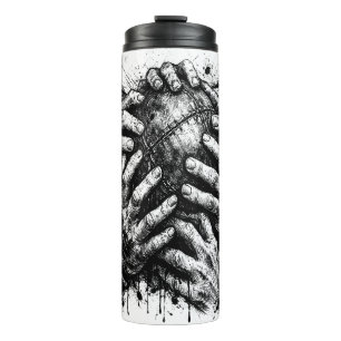 Orkney Dark Art Tintenillustration – Greifende Hän Thermosbecher