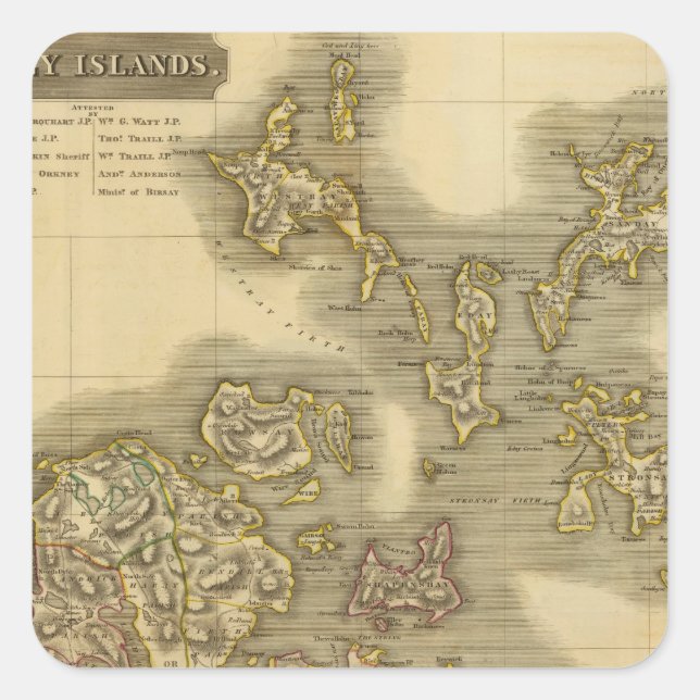 Orkney Quadratischer Aufkleber (Vorderseite)