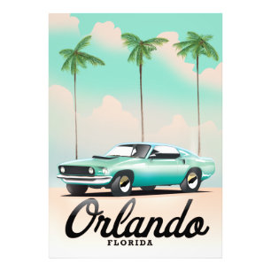 Orlando Dämmerung Florida Reiseplakat Fotodruck