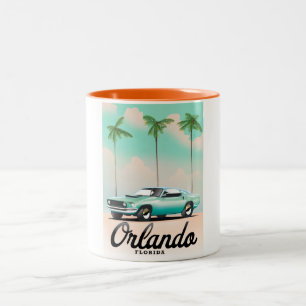Orlando Dusk Florida Reiseplakat Zweifarbige Tasse