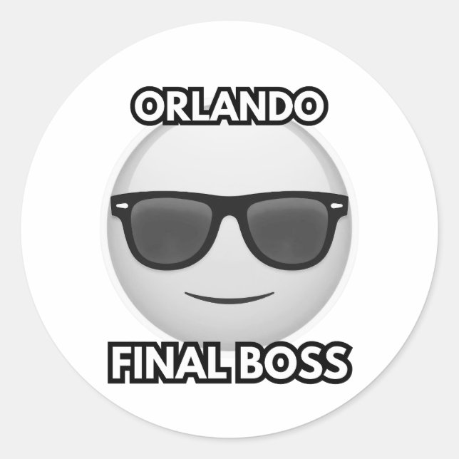 Orlando Final Boss Cool Emoji Sticker (Vorderseite)
