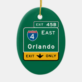 Orlando, FL-Verkehrsschild Keramik Ornament