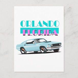 Orlando Florida 80er Poster Postkarte