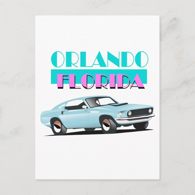 Orlando Florida 80er Poster Postkarte (Vorderseite)
