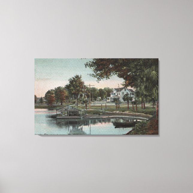 Orlando, Florida - Aussicht auf eine Bucht am See Leinwanddruck (Vorderseite)