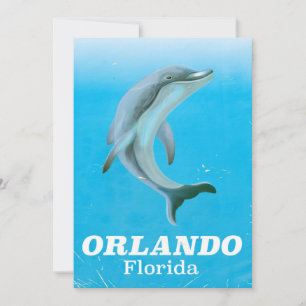 Orlando florida dolphin vintage reise poster