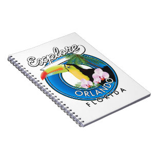 Orlando Florida Entdecken Sie Retro-Logo. Notizblock