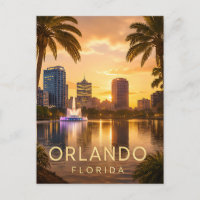 Orlando Florida Goldener Sonnenuntergang Stadtbild