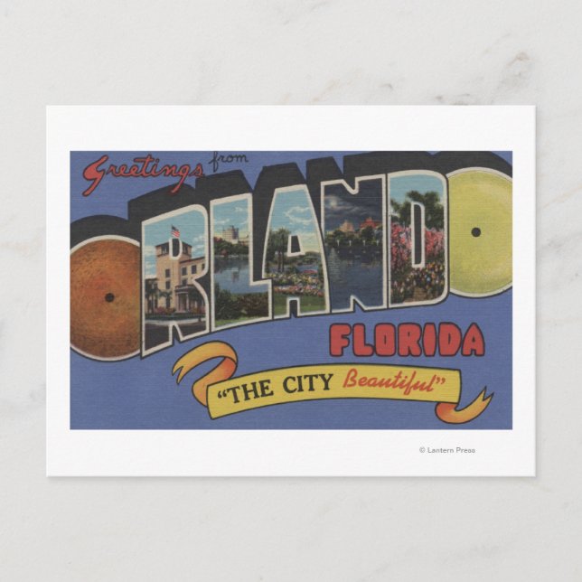 Orlando, Florida - Große Briefmarkenszenen Postkarte (Vorderseite)