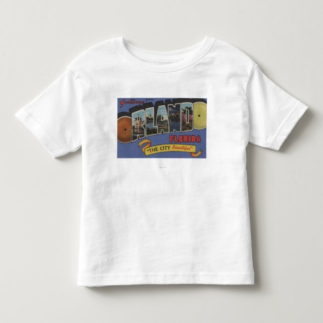 Orlando, Florida - große Buchstabe-Szenen Kleinkind T-shirt (Vorderseite)