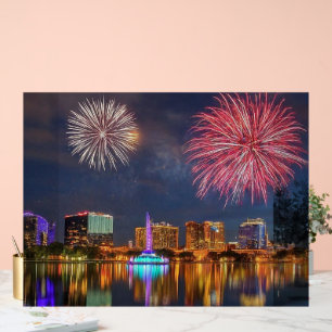 Orlando Florida Lake Eola Fireworks & Fontaine