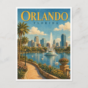 Orlando Florida Lake Eola GeoSaga Postkarte