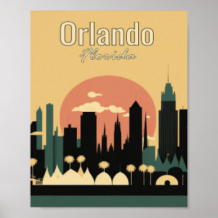 Orlando Florida Minimalist Vintage Kunstposter Poster
