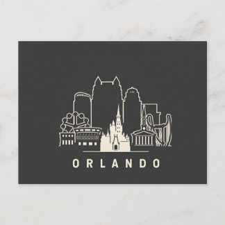 Orlando Florida Modern  Skyline Silhouette Art. Ankündigungspostkarte