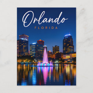 Orlando Florida Nacht Skyline Stadt Reise Postkarte