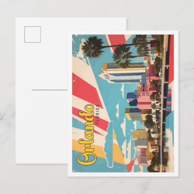 Orlando Florida Pop Kunst, Dichtung und Musik Postkarte (Vorne/Hinten)