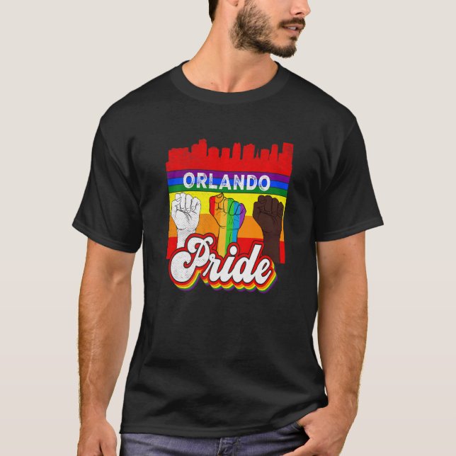 Orlando Florida Pride Rainbow Gay Pride Flag Lgbt T-Shirt (Vorderseite)
