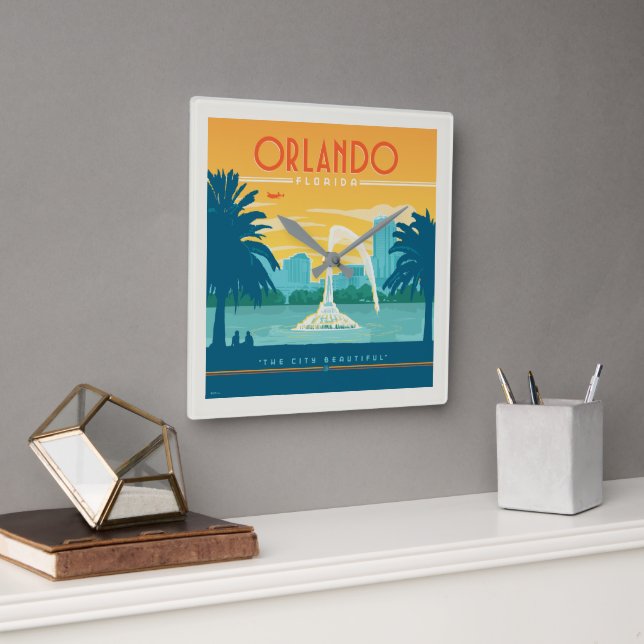 Orlando Florida Quadratische Wanduhr (Büro)
