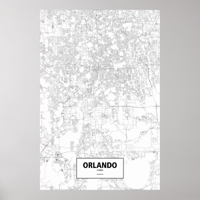 Orlando, Florida (schwarz auf weiß) Poster (Vorne)