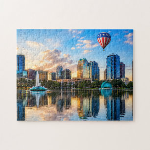 Orlando Florida Skyline Lake Eola Heißluftballon