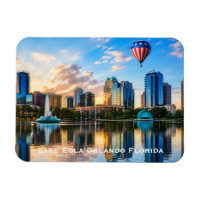 Orlando Florida Skyline Lake Eola Heißluftballon