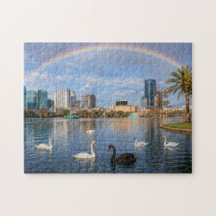 Orlando Florida Skyline Lake Eola Regenbogen & Sch
