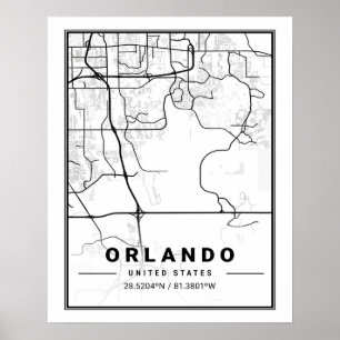 Orlando Florida USA Reiseplan Poster
