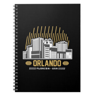 Orlando Florida USA Skyline Reise Grafikdesign Notizblock