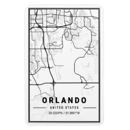 Orlando Florida USA Travel City Map Poster Magnet