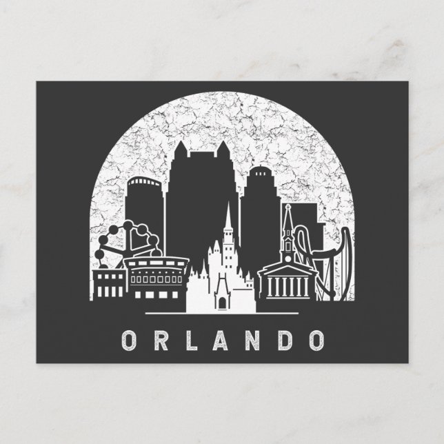 Orlando Florida Vintag Skyline Postkarte (Vorderseite)