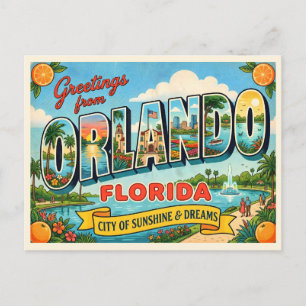 Orlando Florida Vintage Reise Postkarte