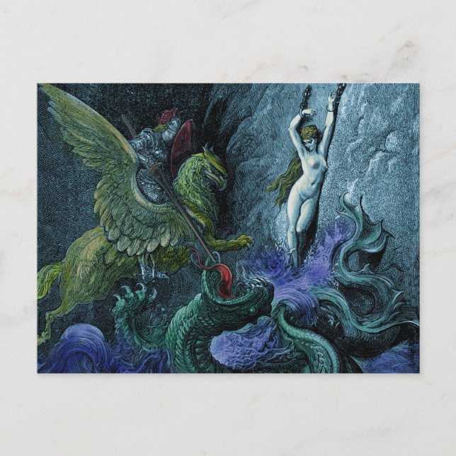 Orlando Furioso Vintage gotische Postkarte (Vorderseite)