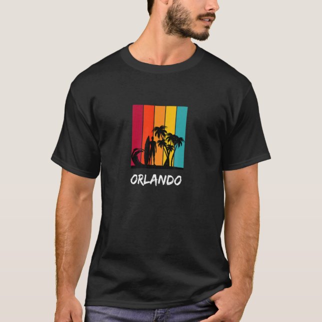Orlando Holiday Vacation Souvenir Retro Surfing T-Shirt (Vorderseite)