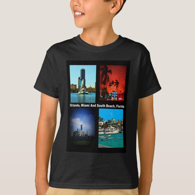 Orlando, Miami, South Beach Collage T-Shirt (Vorderseite)