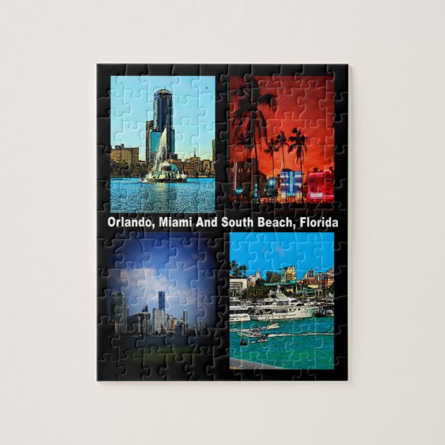 Orlando, Miami, South Beach Florida Collage Puzzle (Vertikal)