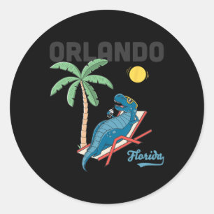 Orlando-Shirts Kinder Florida Dinosaurier T-Rex Fa Runder Aufkleber