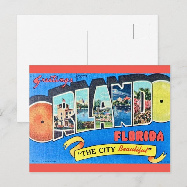 Orlando Vintag Gruß Postkarte (Vorne/Hinten)
