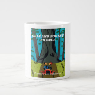 Orléans-Wald Frankreich Vintage-Reiseposter Jumbo-Tasse