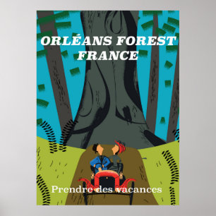 Orléans-Wald Frankreich Vintage-Reiseposter Poster