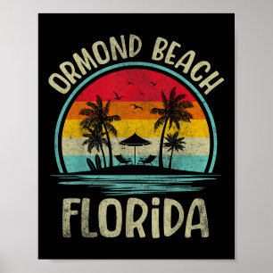 Ormond Beach Florida Palme Familien Sommerferien Poster