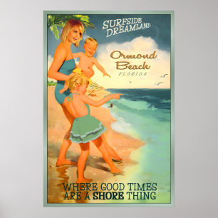 Ormond Beach Florida Volusia County Familienreise Poster