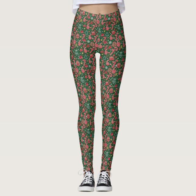 Ornament 6-7 Meme Christmas Doodles Leggings (Vorderseite)