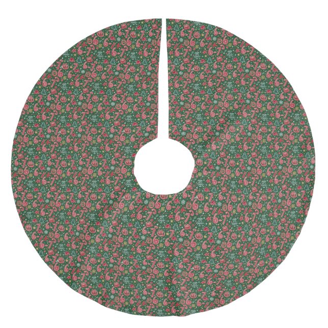 Ornament 6-7 Meme Christmas Doodles Polyester Weihnachtsbaumdecke (Vorderseite)