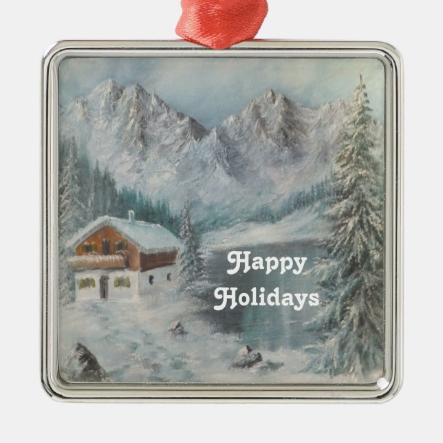 Ornament Ann Hayes Malerei Bayerischer Schneetraum (Vorne)