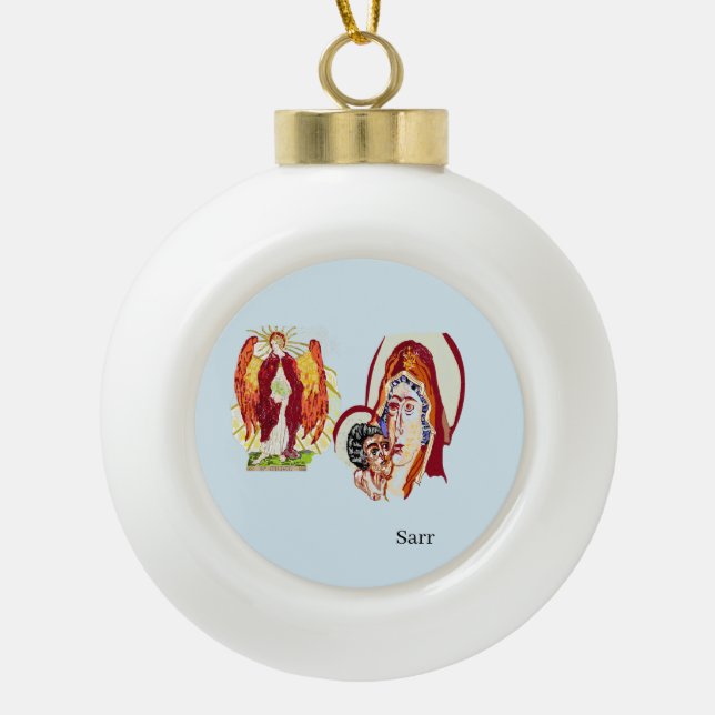 Ornament : Archangel Uriel & Jungfrau Mary & Jesus (Vorderseite)