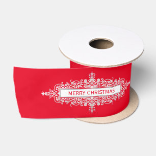 Ornament Banner weiß + Ihr Text & Ideen Satinband