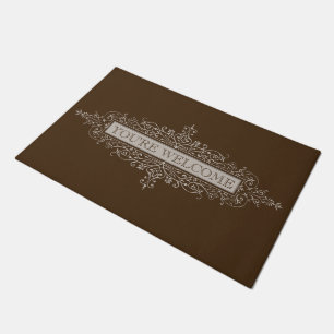 Ornament Banner weiß transparent + Ihre Ideen Fußmatte