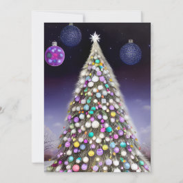 Ornament bedeckter Weihnachtsbaum Feiertagskarte