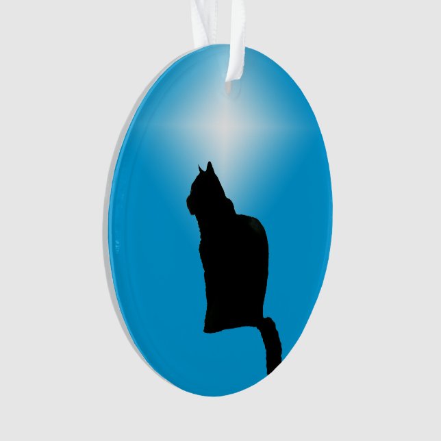 Ornament - Black Cat Silhouette und Star (Vorderseite)