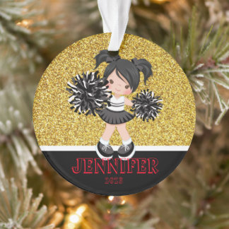 Ornament Cheerleader Black & Gold personnalisé